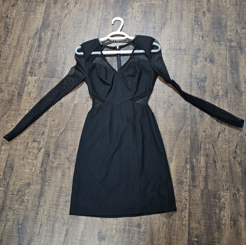 Guess Elegant Black Mesh Dress - Picture 2 of 3